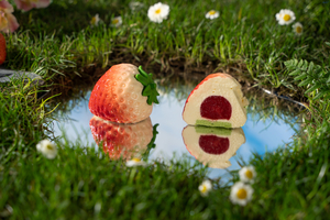 Pastel de mousse de fresas